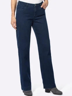 Jeans| Jeans mit weitem Bein blue-stone-washed
