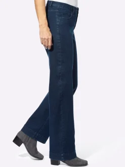 Jeans| Jeans mit weitem Bein blue-stone-washed