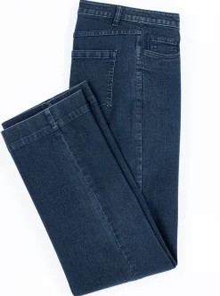 Jeans| Jeans mit weitem Bein blue-stone-washed