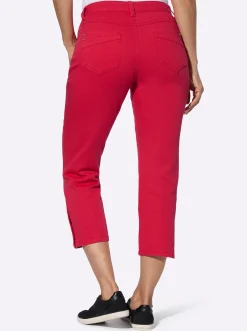 Jeans| 7/8-Jeans mit Zierknöpfen am Beinabschluss erdbeere
