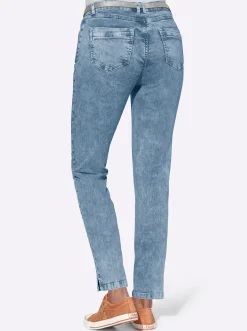 Jeans| Jeans mit Ziernieten seitlich blue-bleached