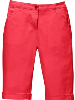 Basics|Jeans| Jeansbermudas mit Dehnbund hinten rot