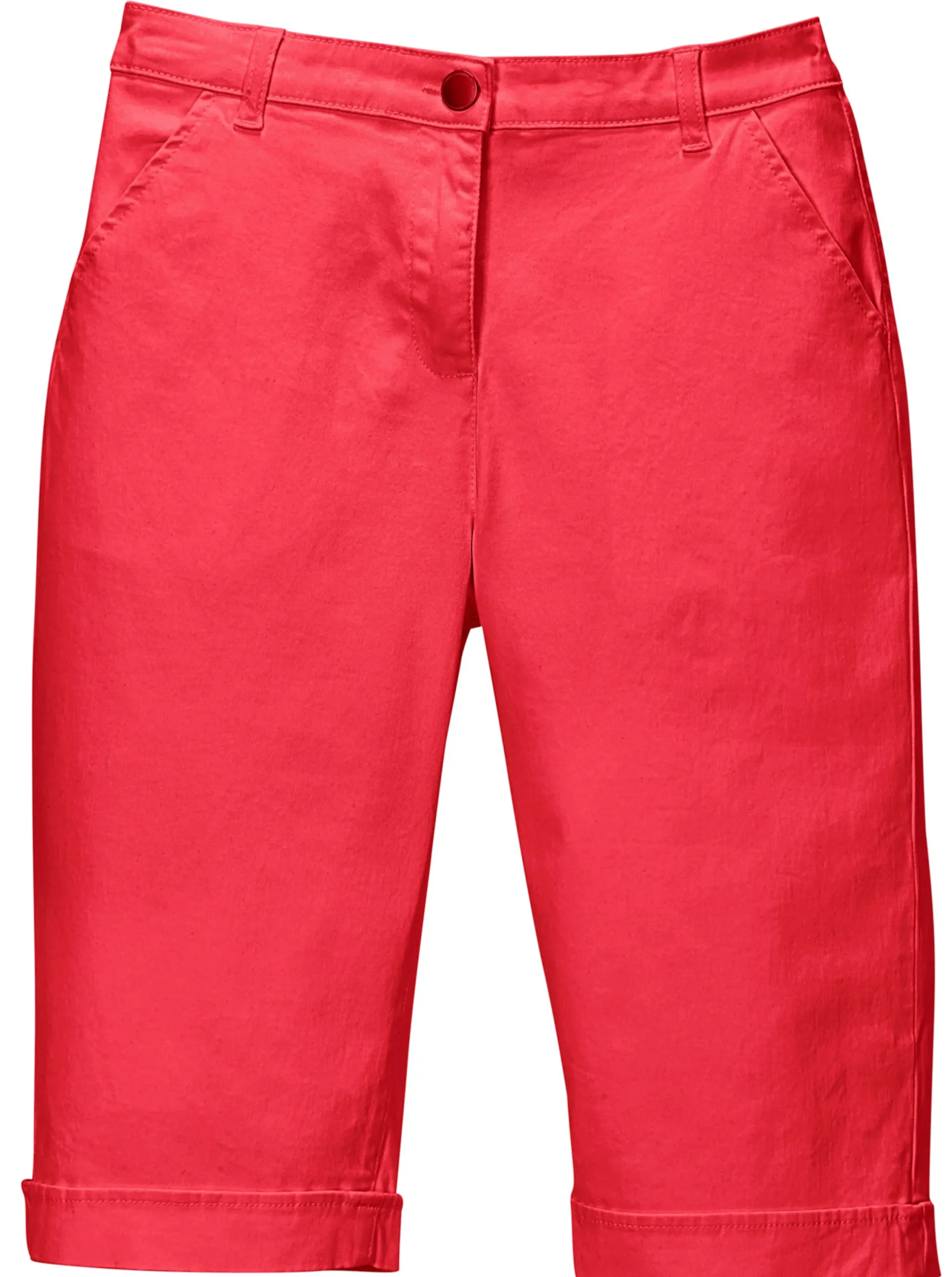 Basics|Jeans| Jeansbermudas mit Dehnbund hinten rot