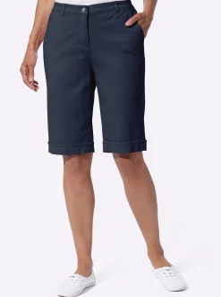 Basics| Jeansbermudas mit Dehnbund hinten marine
