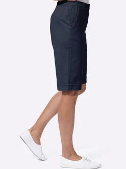 Basics| Jeansbermudas mit Dehnbund hinten marine