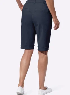 Basics| Jeansbermudas mit Dehnbund hinten marine