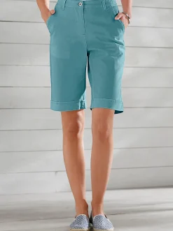 Jeans| Jeansbermudas mit Dehnbund hinten ozean