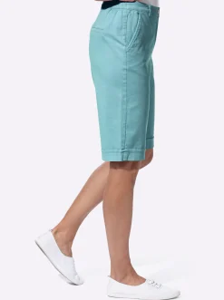 Jeans| Jeansbermudas mit Dehnbund hinten ozean