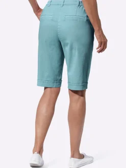 Jeans| Jeansbermudas mit Dehnbund hinten ozean