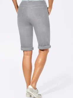 Jeans| Jeansbermudas mit Gratis-Gürtel greydenim
