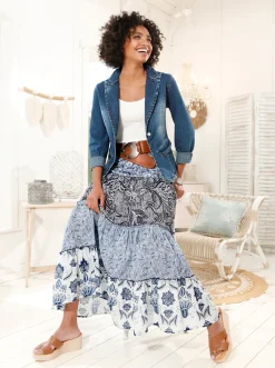 Blazer|heine Jeansblazer mit Gehschlitz blue-stone-washed