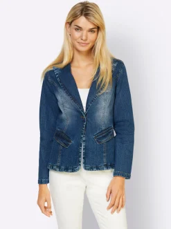 Blazer|heine Jeansblazer mit Gehschlitz blue-stone-washed