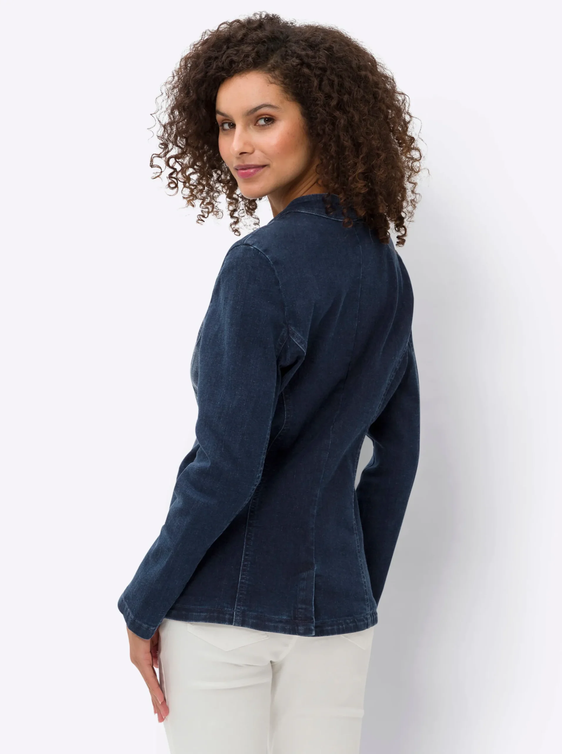 Jacken|Blazer|heine Jeansblazer mit Häkchenverschluss darkblue-stone-washed