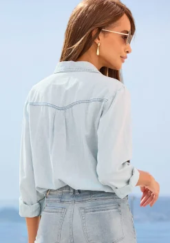 Strandmode|Blusen|Buffalo Jeansbluse lightbluewashed