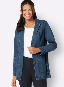 Jacken| Jeansjacke in Blazerform blue-stone-washed