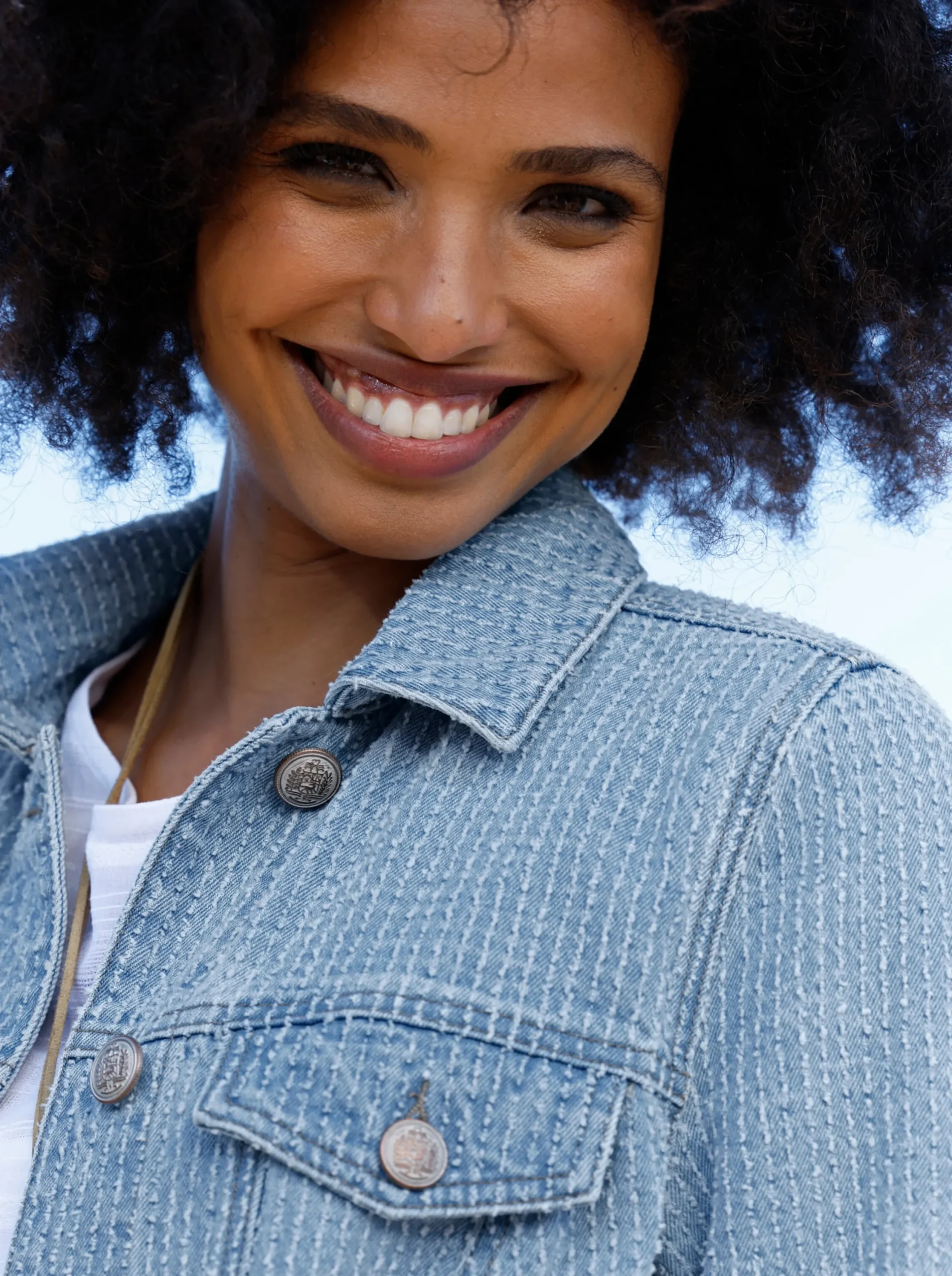 Jacken|heine Jeansjacke mit Streifen-Struktur blue-bleached