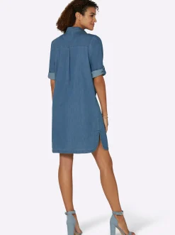 Strandkleider|Kleider| Jeanskleid in Schlupfform blue-bleached