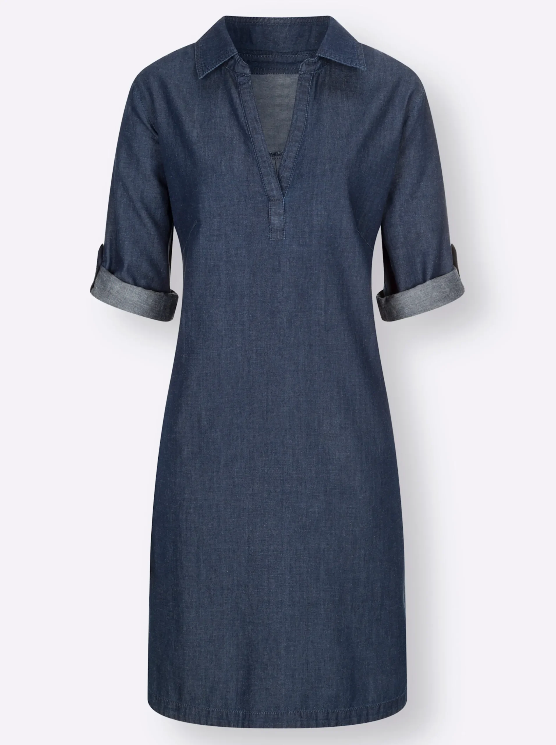 Strandkleider|Kleider| Jeanskleid in Schlupfform blue-stone-washed