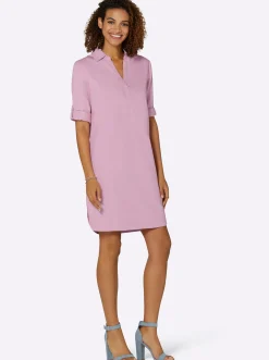 Strandkleider|Kleider| Jeanskleid in Schlupfform rosé