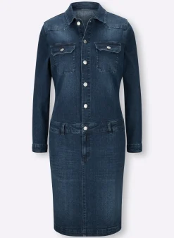 Strandkleider|heine Jeanskleid mit Reißverschluss und Knopfleiste blue-used