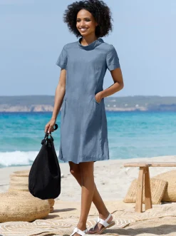 Kleider|heine Jeanskleid mit Reißverschluss blue-bleached