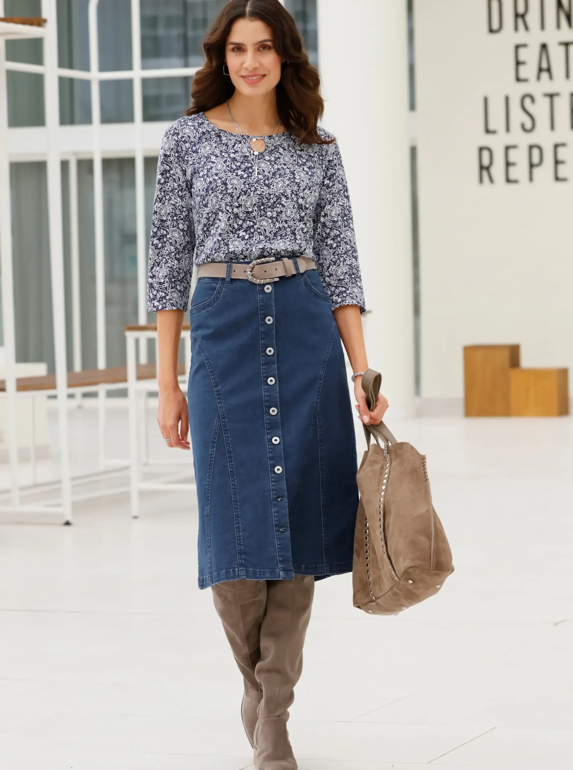 Röcke| Jeans-Rock blue-stone-washed