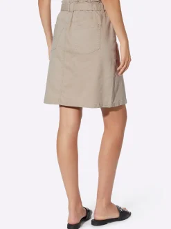 Röcke|heine Jeansrock im weichen Baumwoll-Stretch beige