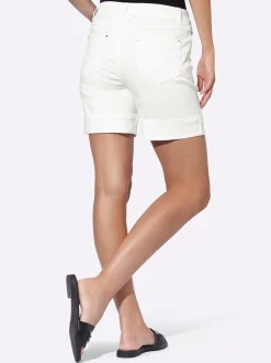 Jeans|heine Jeansshort mit fixiertem Umschlag ecru