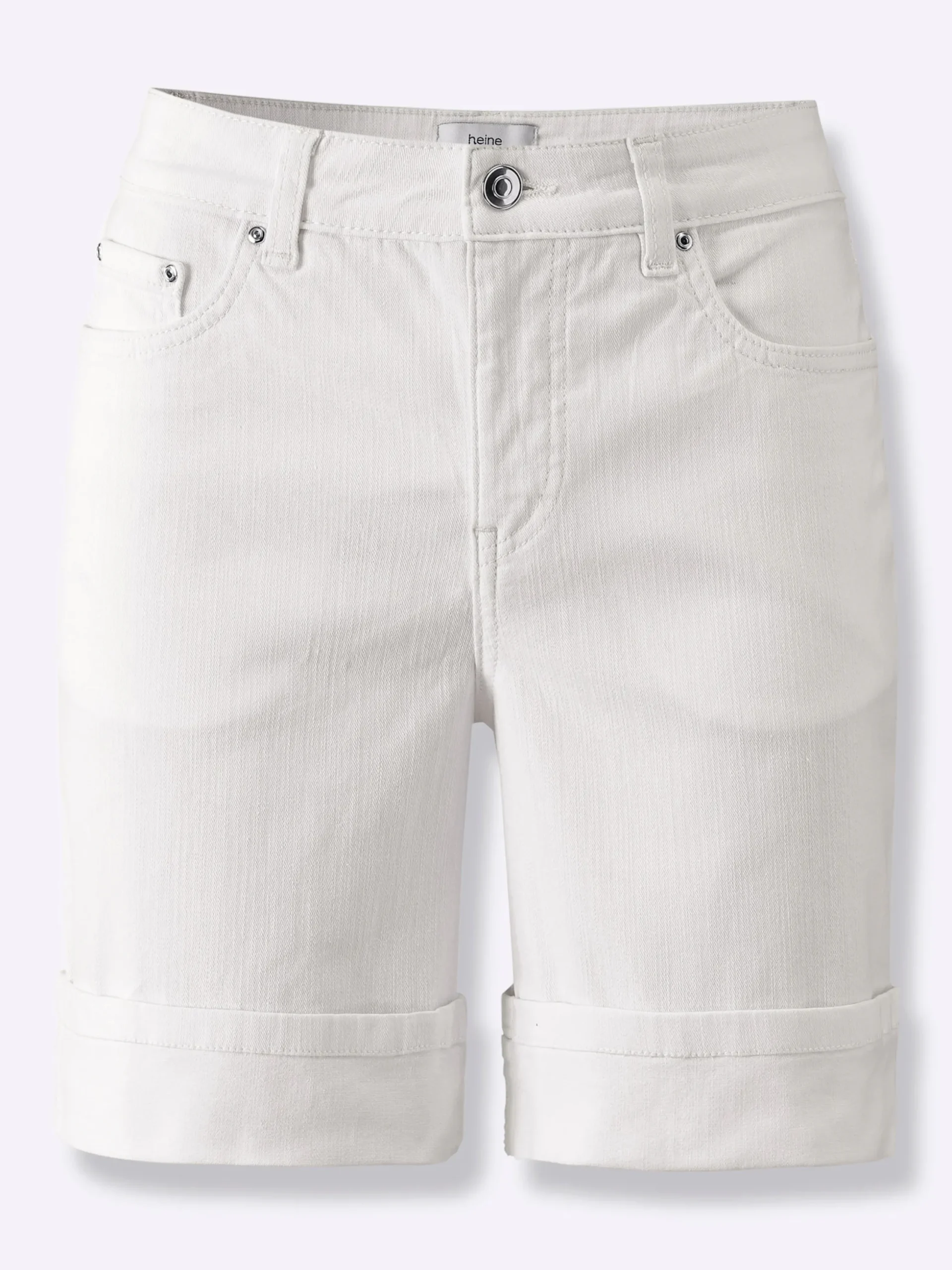 Jeans|heine Jeansshort mit fixiertem Umschlag ecru