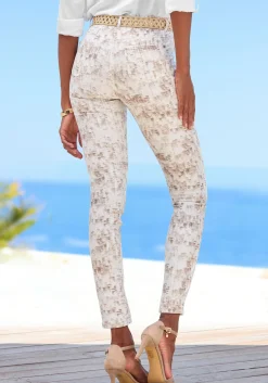Strandmode|Hosen|LASCANA 7/8-Jeggings hellbraunbedruckt