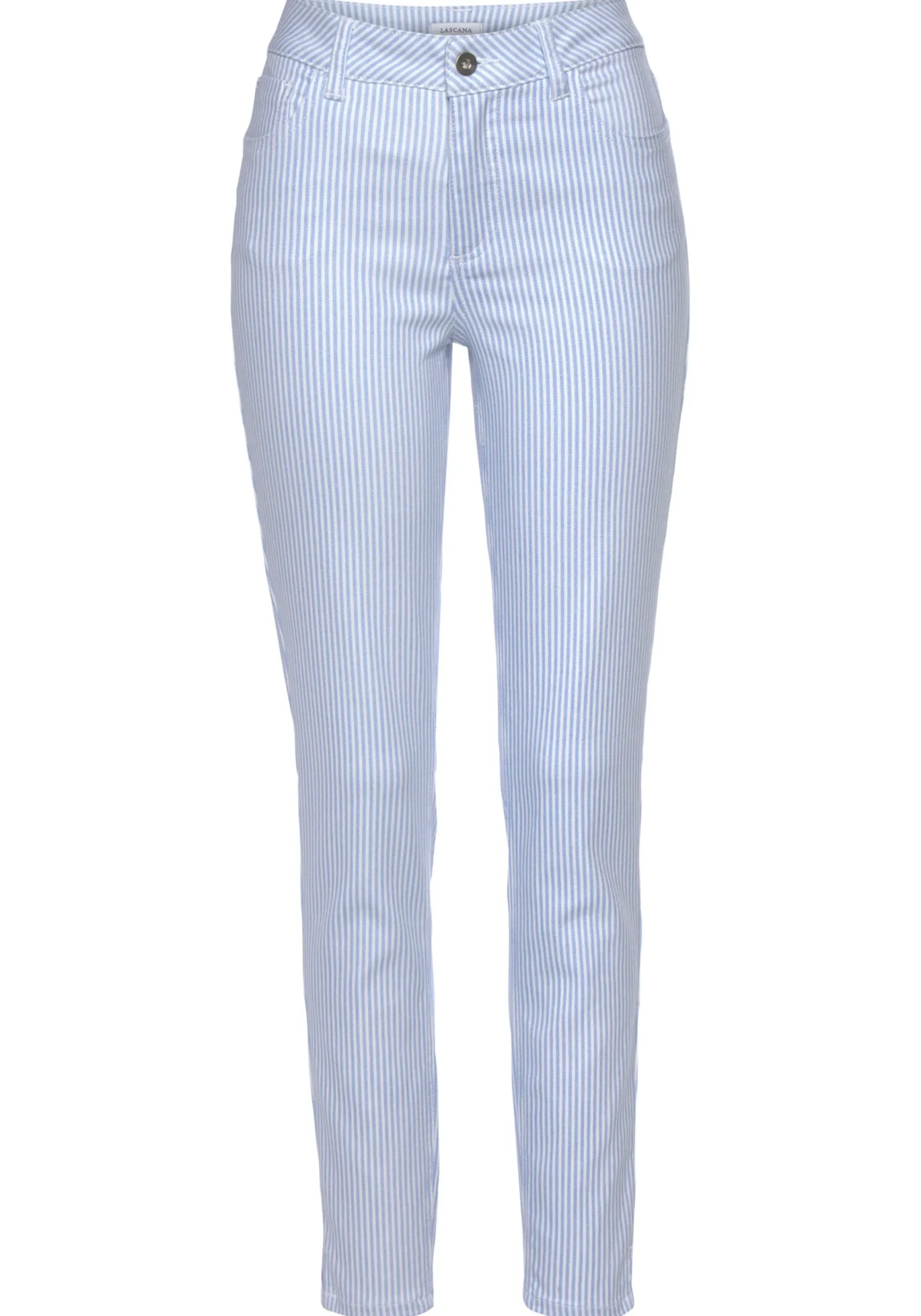 Hosen|LASCANA Jeggings weiß-blau