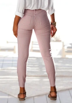 Strandmode|LASCANA 7/8-Jeggings mauve-weiß-gestreift