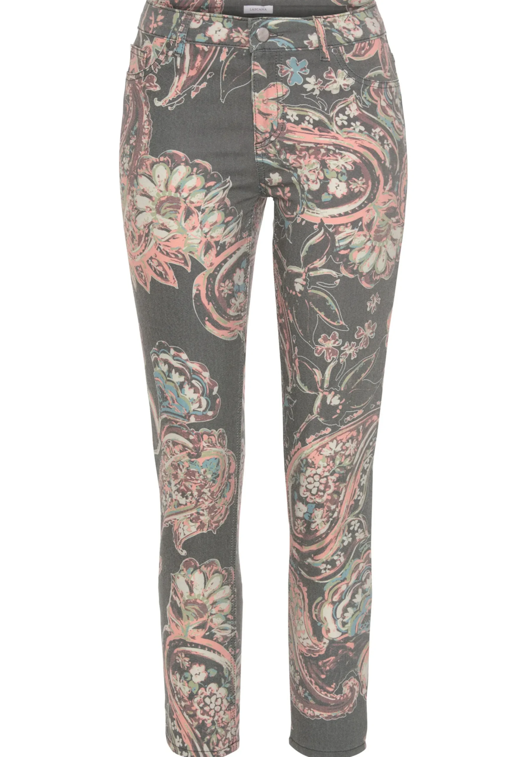 Hosen|LASCANA 7/8-Jeggings schwarz-buntbedruckt