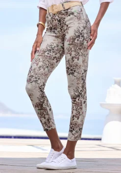 Hosen|LASCANA 7/8-Jeggings beige-mauve-braunbedruckt