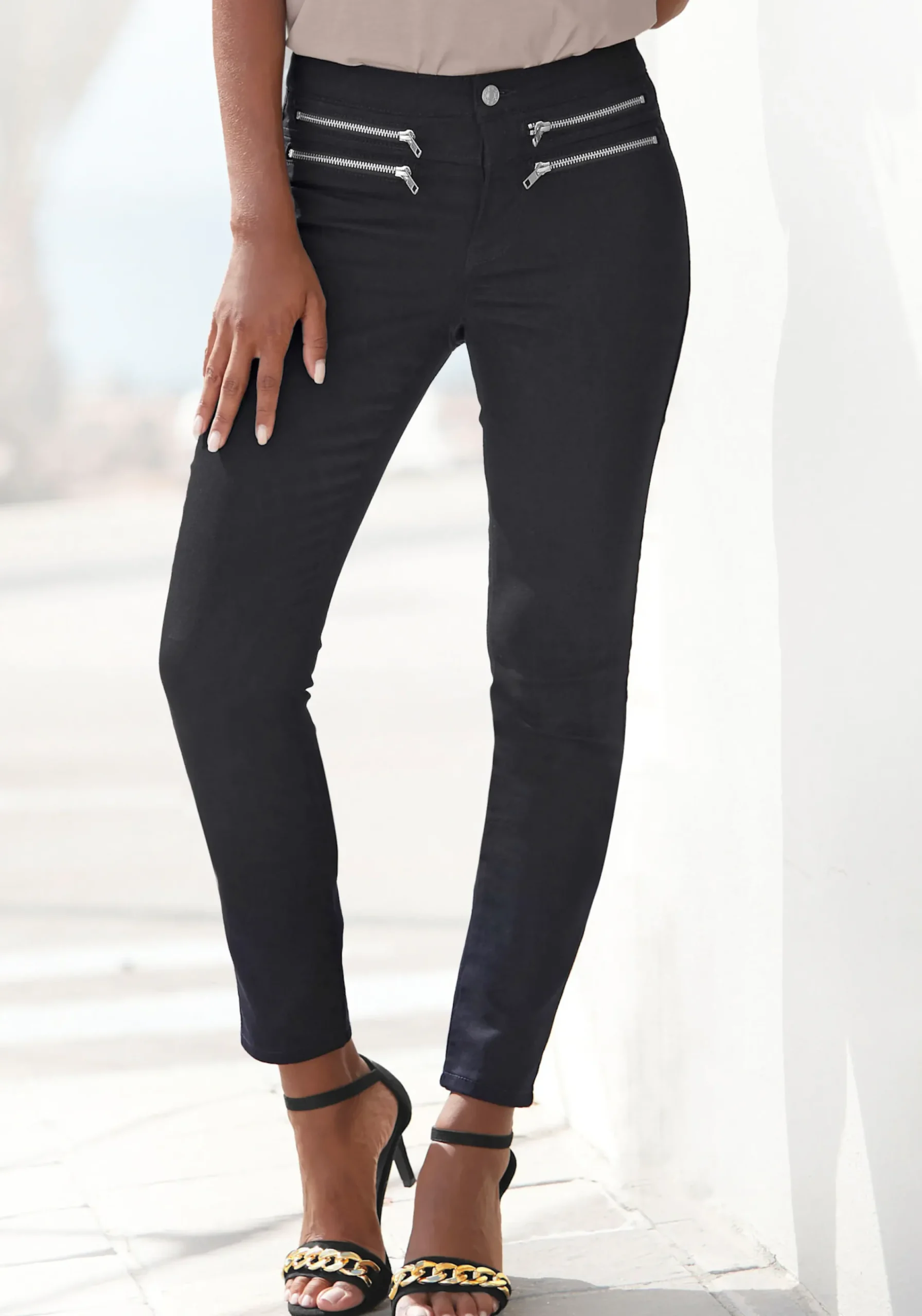 Strandmode|Vivance Jeggings schwarz