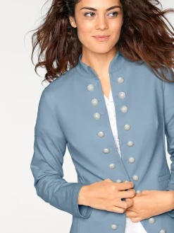 Blazer|heine Jersey-Blazer rauchblau
