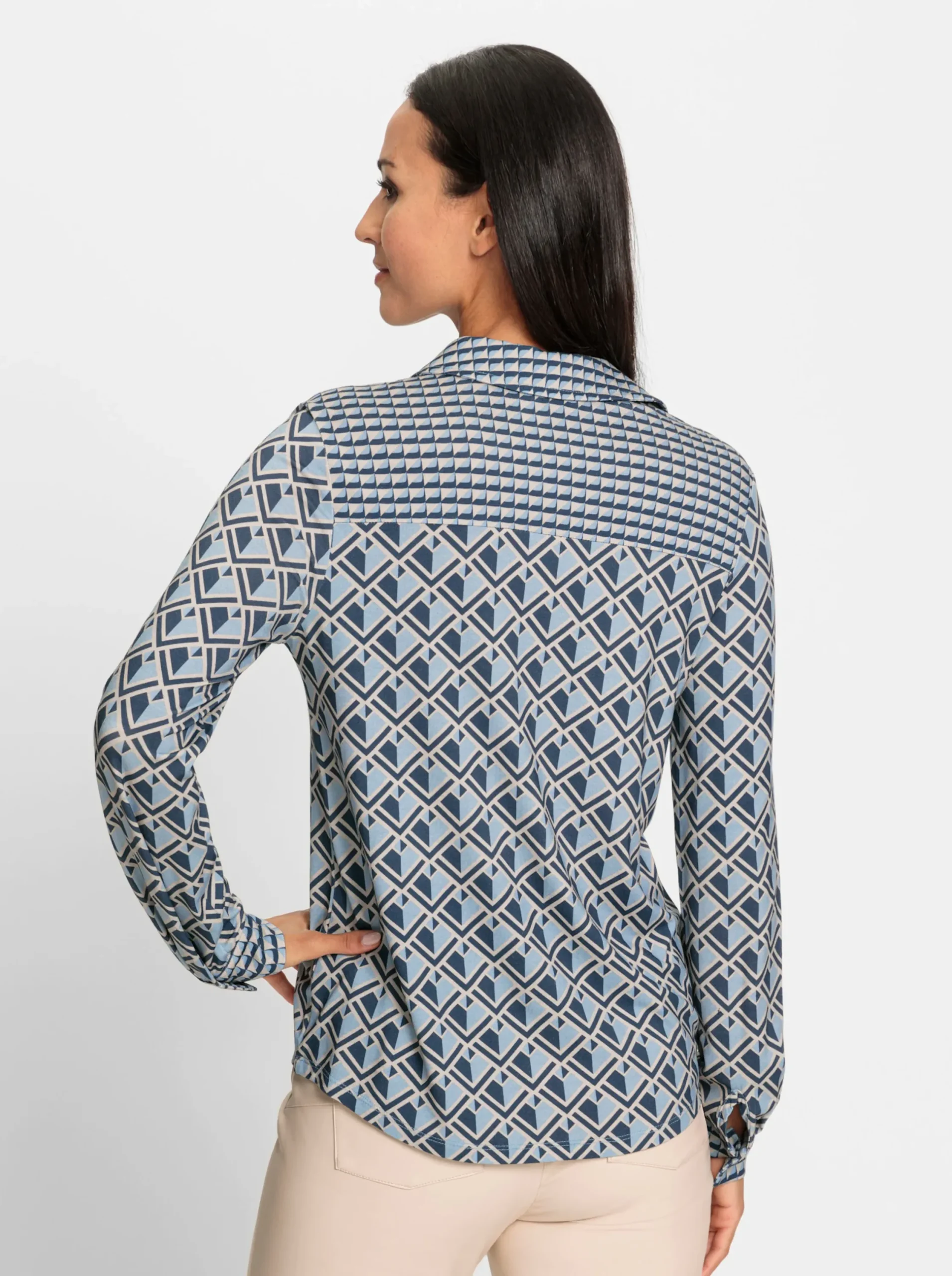 Blusen|Shirts|heine Jersey-Bluse hellblau-rauchblau-bedruckt