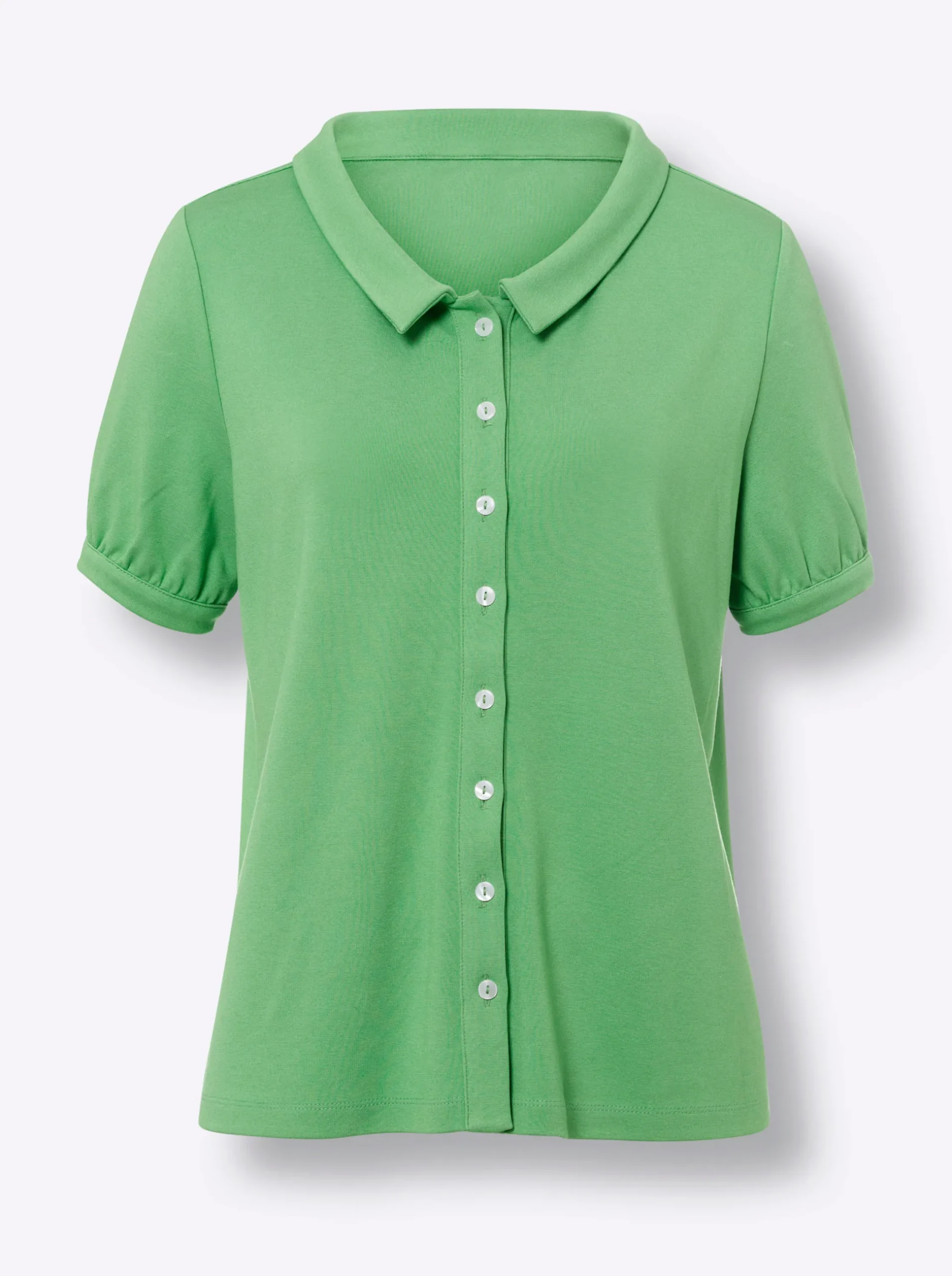 Shirts|heine Jersey-Bluse mit Puffärmeln apfel