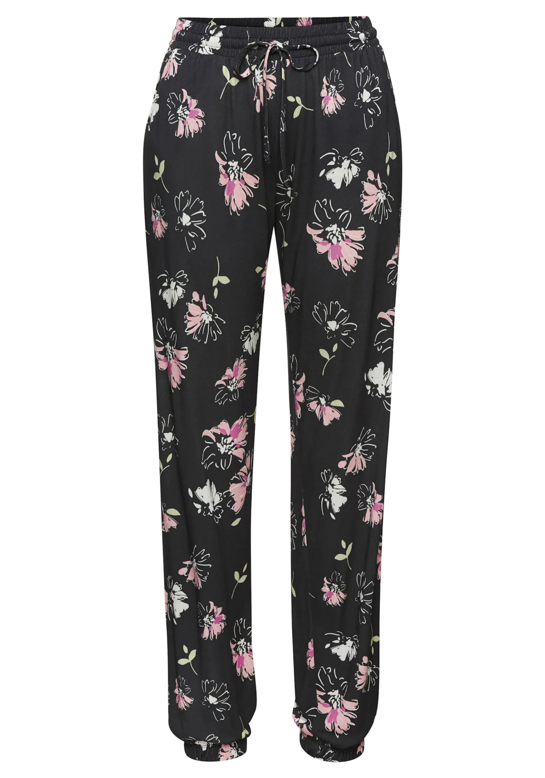 Hosen|Vivance Jerseyhose schwarz-mauvebedruckt