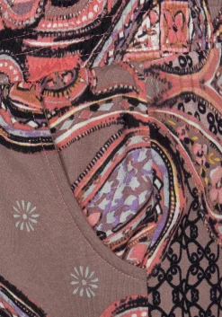 Hosen|LASCANA Jerseyhose taupe-koralle-bedruckt