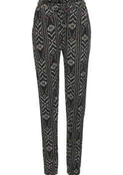 Strandmode|Hosen|LASCANA Jerseyhose schwarz-creme-bedruckt