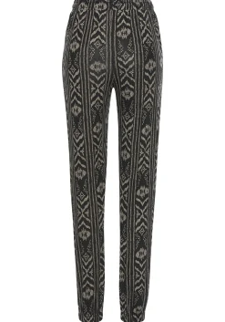 Strandmode|Hosen|LASCANA Jerseyhose schwarz-creme-bedruckt