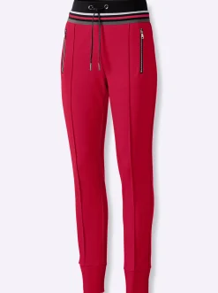 Hosen| Jerseyhose im Joggpant-Stil, knöchellang rot