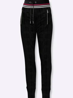 Hosen| Jerseyhose im Joggpant-Stil, knöchellang schwarz
