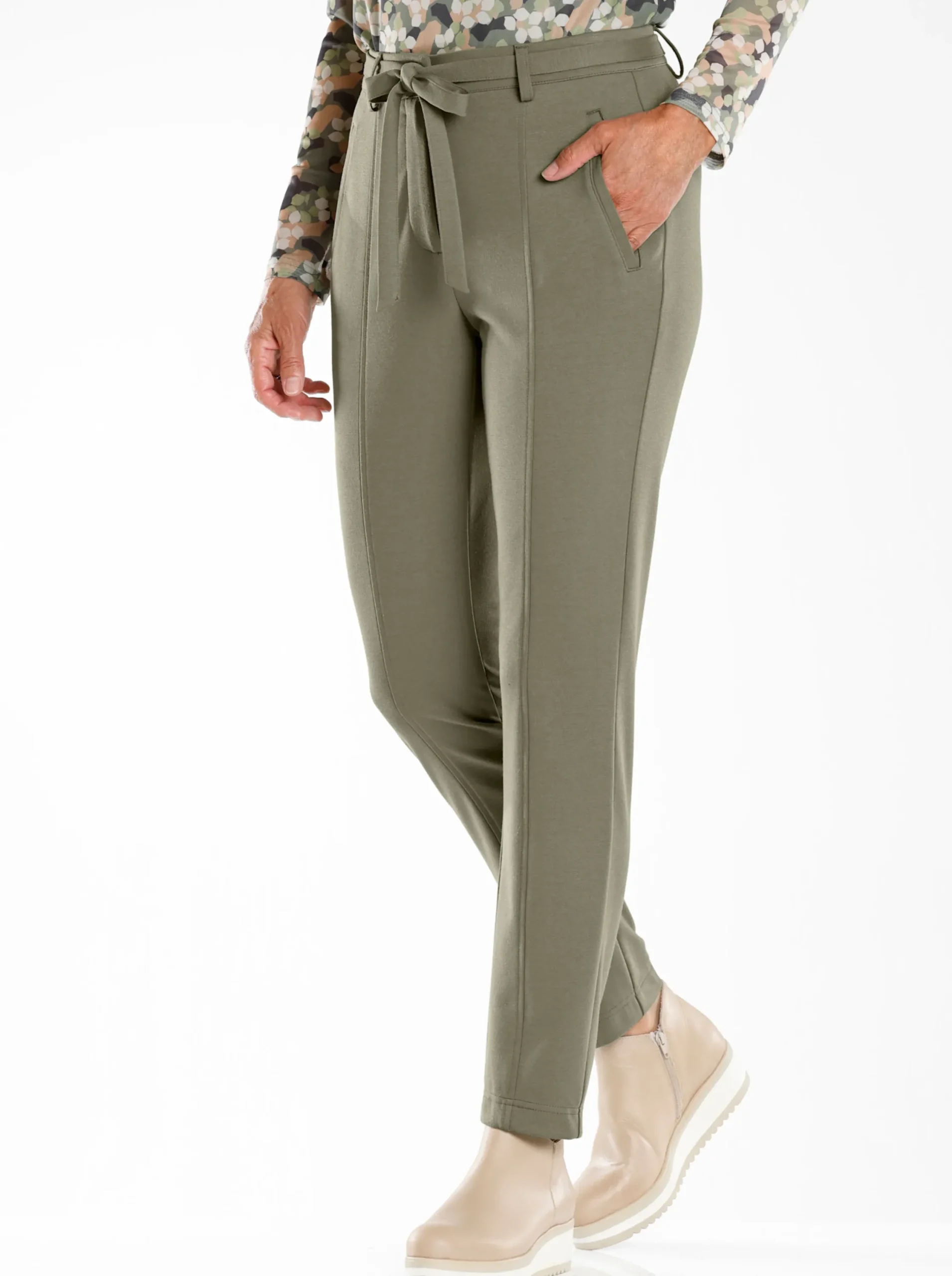 Hosen| Jerseyhose inklusive Bindegürtel khaki
