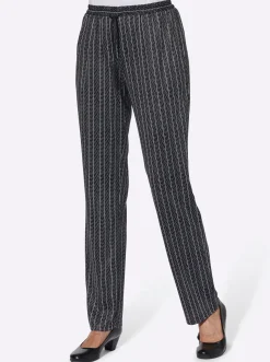 Hosen| Jerseyhose mit Bindeband schwarz-gestreift