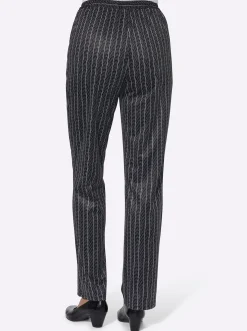 Hosen| Jerseyhose mit Bindeband schwarz-gestreift