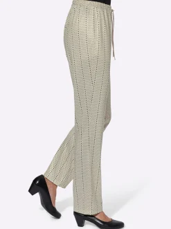 Hosen| Jerseyhose mit Bindeband sand-getupft