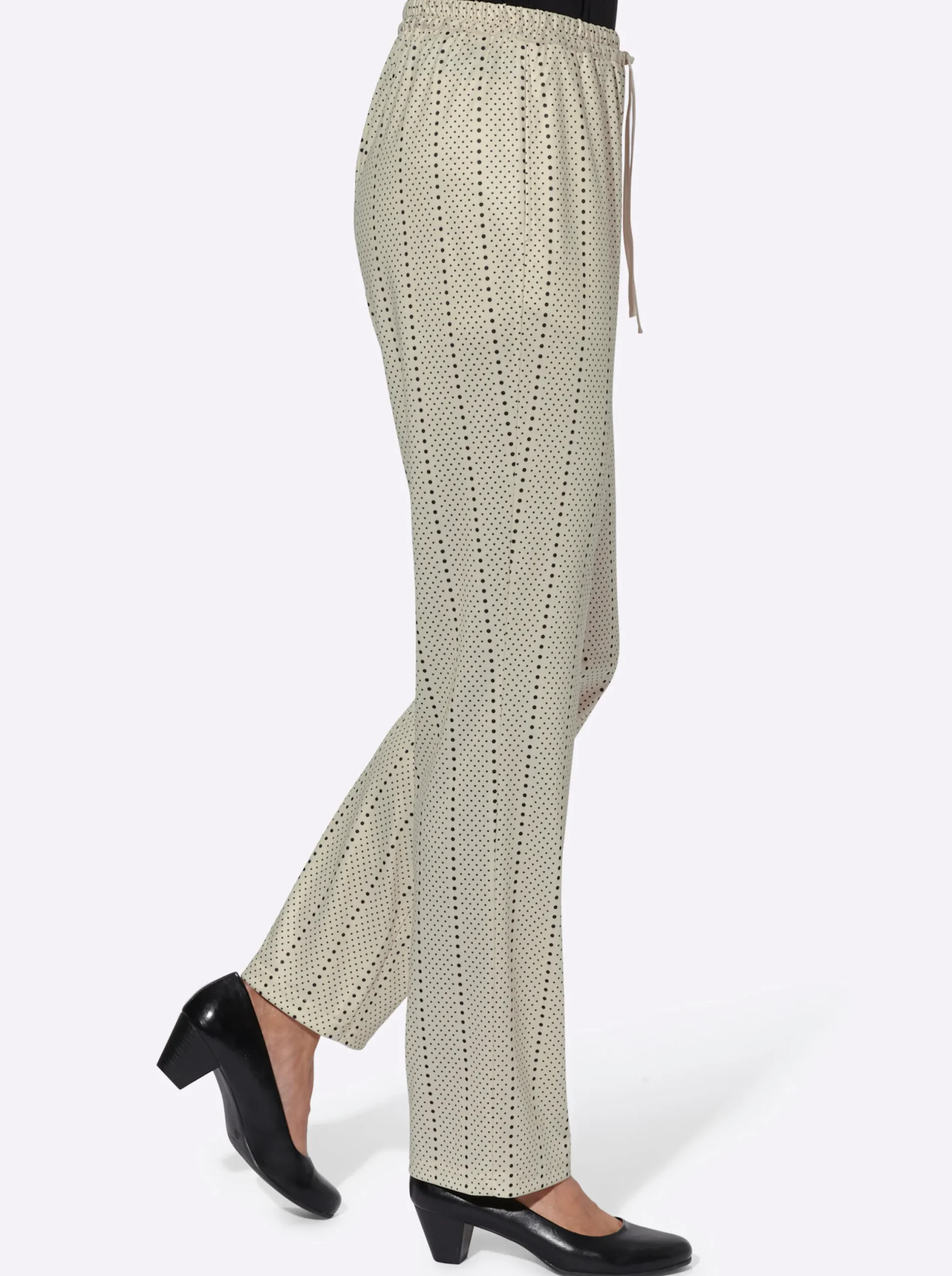 Hosen| Jerseyhose mit Bindeband sand-getupft