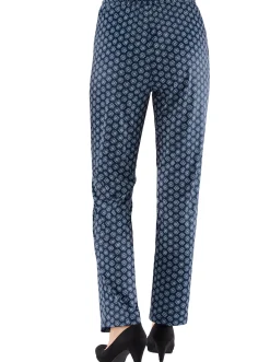 Hosen| Jerseyhose mit Bindeband marine-geblümt